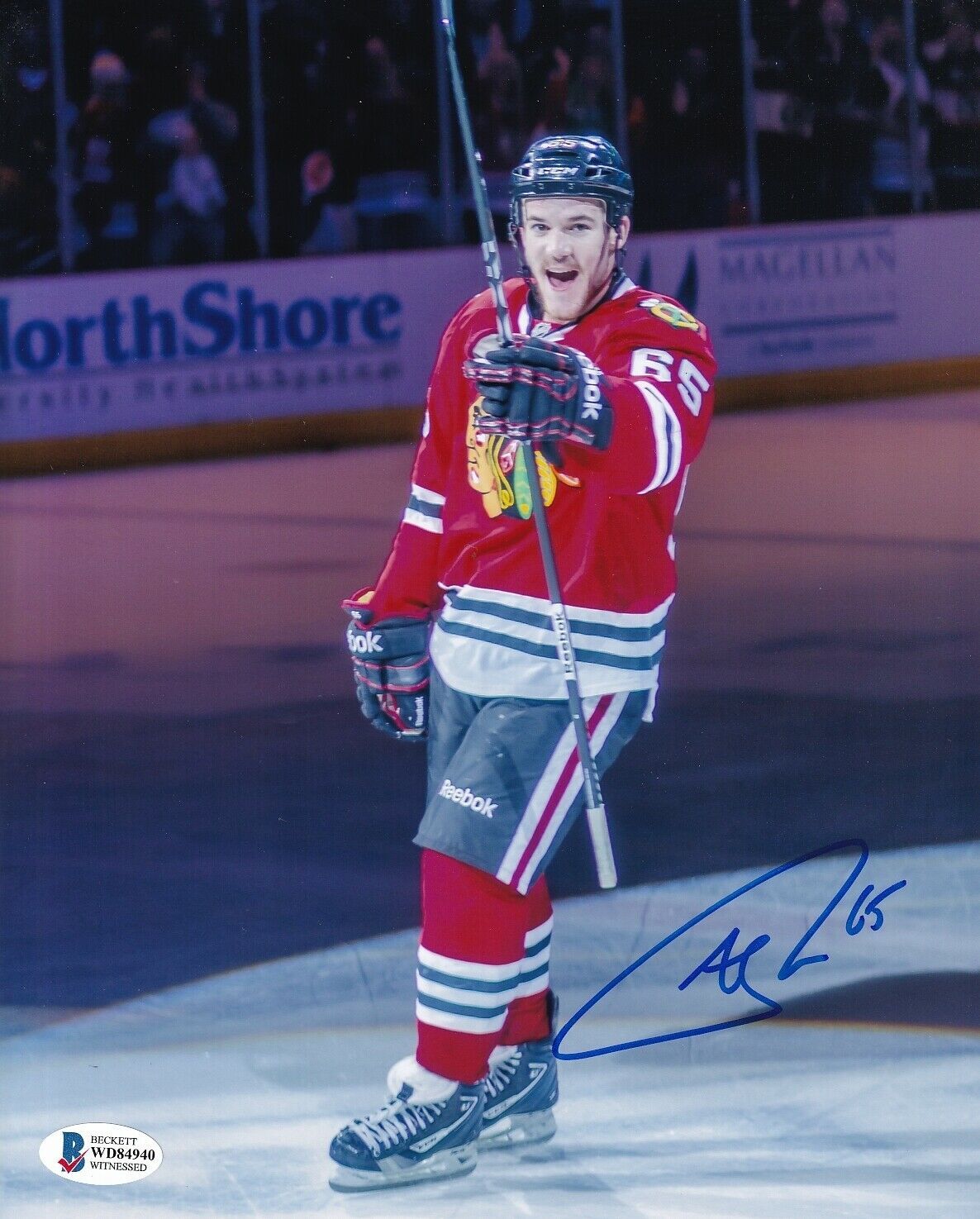 Beckett Andrew Shaw Signed Blackhawks Stanley Cup Collage 8x10 Photo