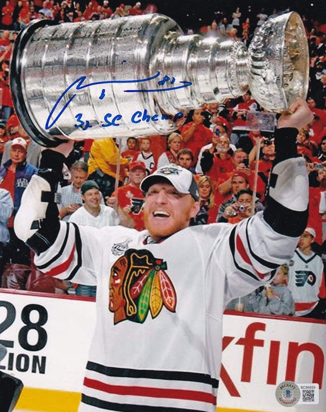 Marian Hossa Signed Chicago Blackhawks White Hockey Mini Helmet hotsell NHL Stanley Cup